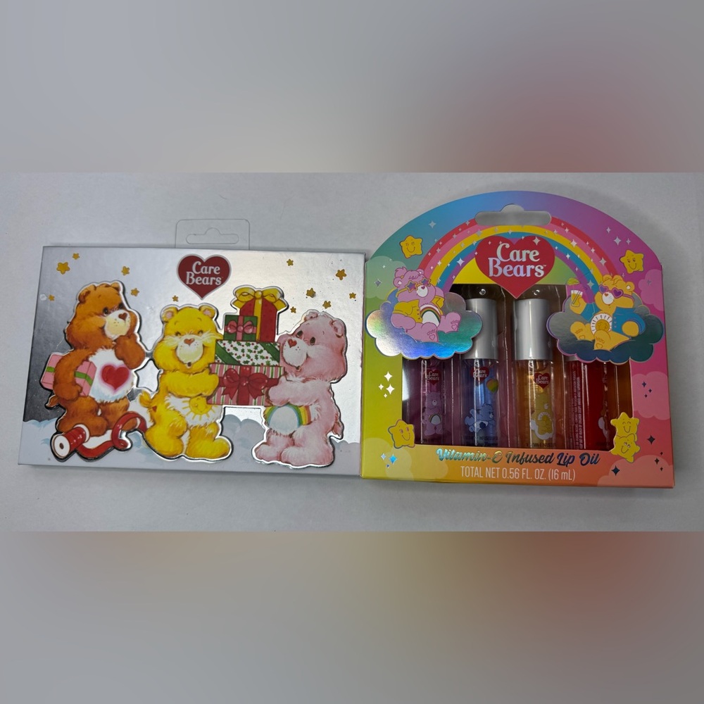 Taste Beauty x CARE BEARS Sealed NIB  4 Lip Oil Set and eyeshadow pallette